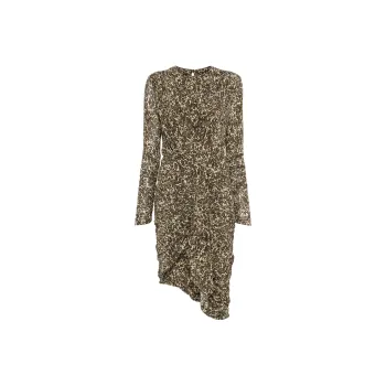 ISABEL MARANT Zorah Leopard Printed Asymmetric Mini Dress