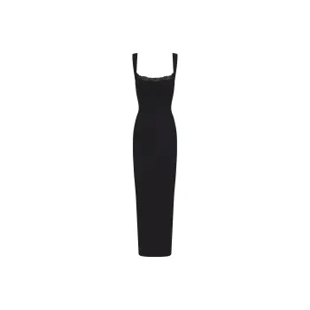SKIMS SOFT LOUNGE LACE LONG DRESS WITH BRALETTE Slip Dresses Women's ONYX/Onyx