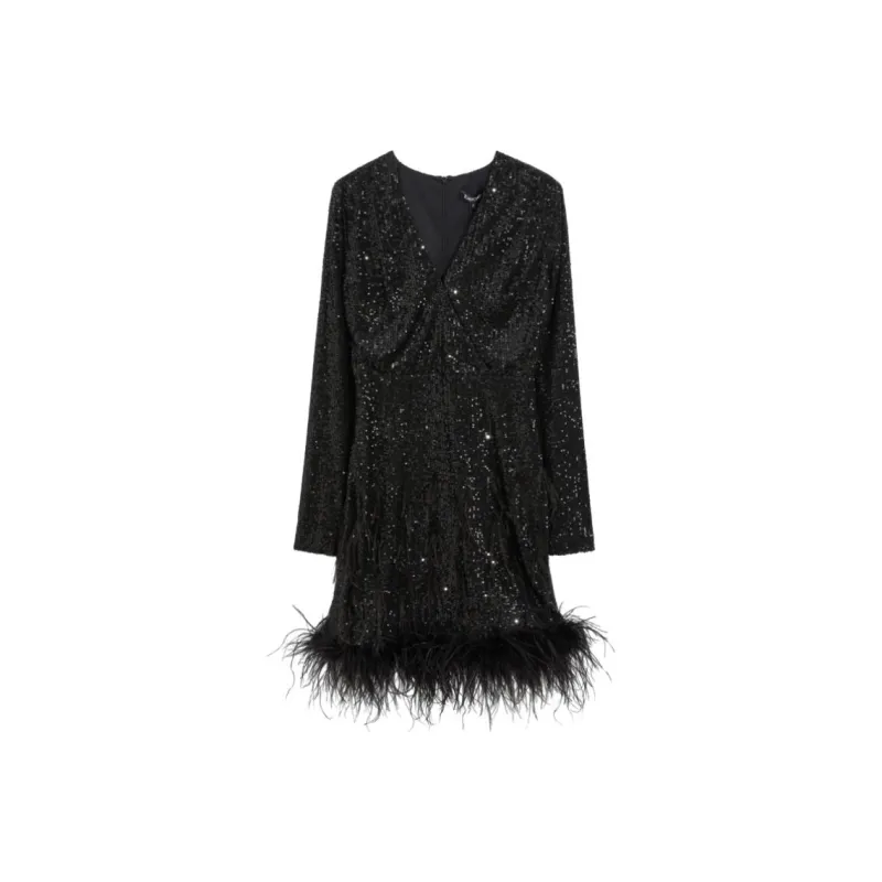 Bebe Long Sleeved Dresses Women's Black-0