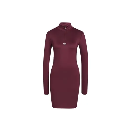 Adidas Long Sleeved Dresses Women's Red