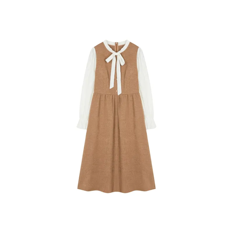 XWI Long Sleeved Dresses Women's Khaki-0