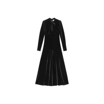 GANNI Velvet Long Dress