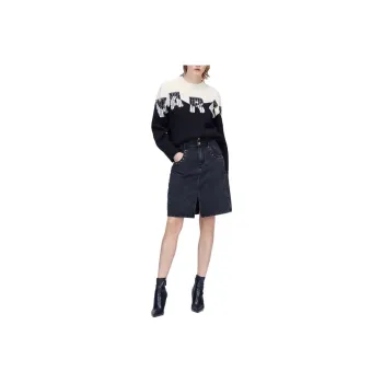 KARL LAGERFELD FW22 Denim Long Skirts Women's Black