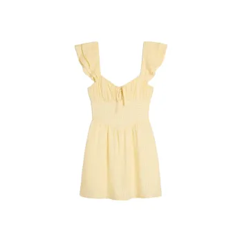 Hollister Short Sleeved Dress Women's Yellow Plaid