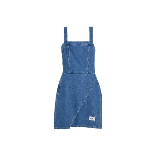 CALVIN KLEIN Slip Dresses Europe Version Women's Medium Blue