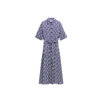 ZARA Short Sleeved Dresses Women's Blue
