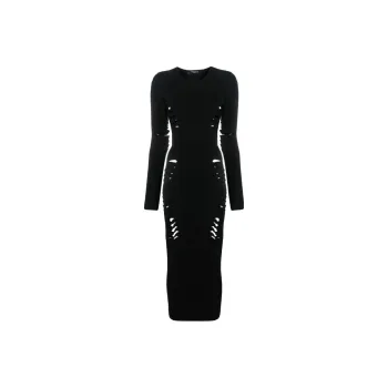 FANSIZHE SS23 Long Sleeved Dresses Women's Black