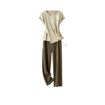 IHIMI Casual Suits Women's Champagne+Coffee