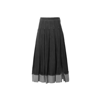 WEEKEND MaxMara Denim Long Skirt Women's Black