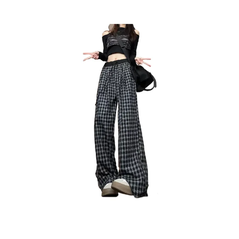 The New Age Family Casual Pants Women's Black Plaid-6