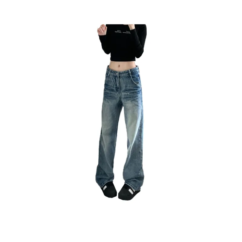 BENGEN Jeans Unisex Crackle Light Blue-0
