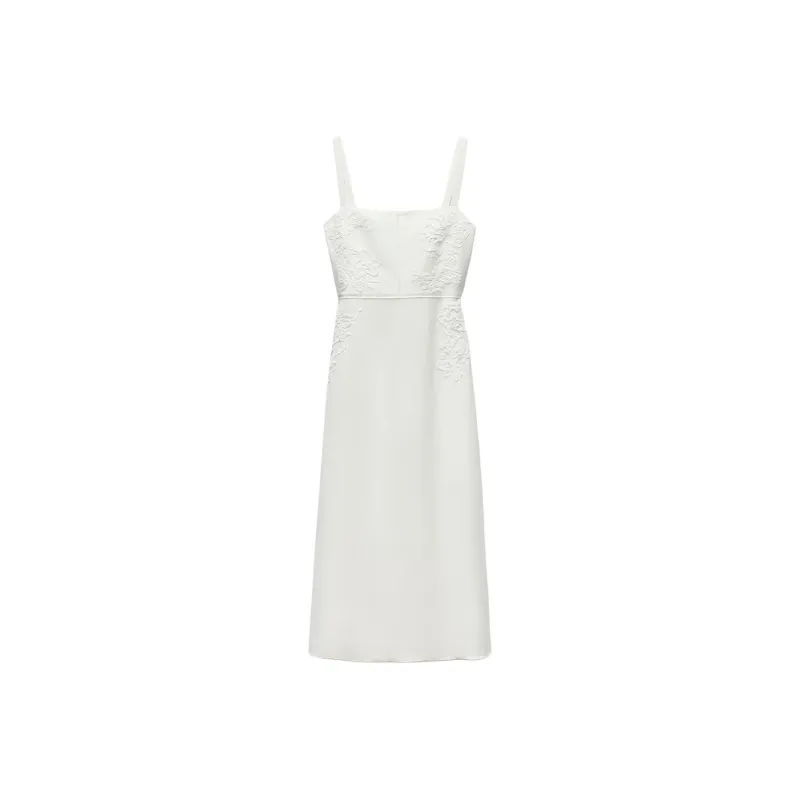 ZARA Slip Dresses Women's White-0
