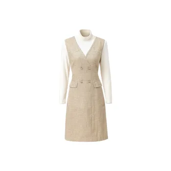 CYANINE SEA Long-Sleeved Dresses Women's Apricot
