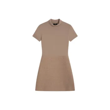 THEORY FW23 Short Sleeved Dress Women's Camel