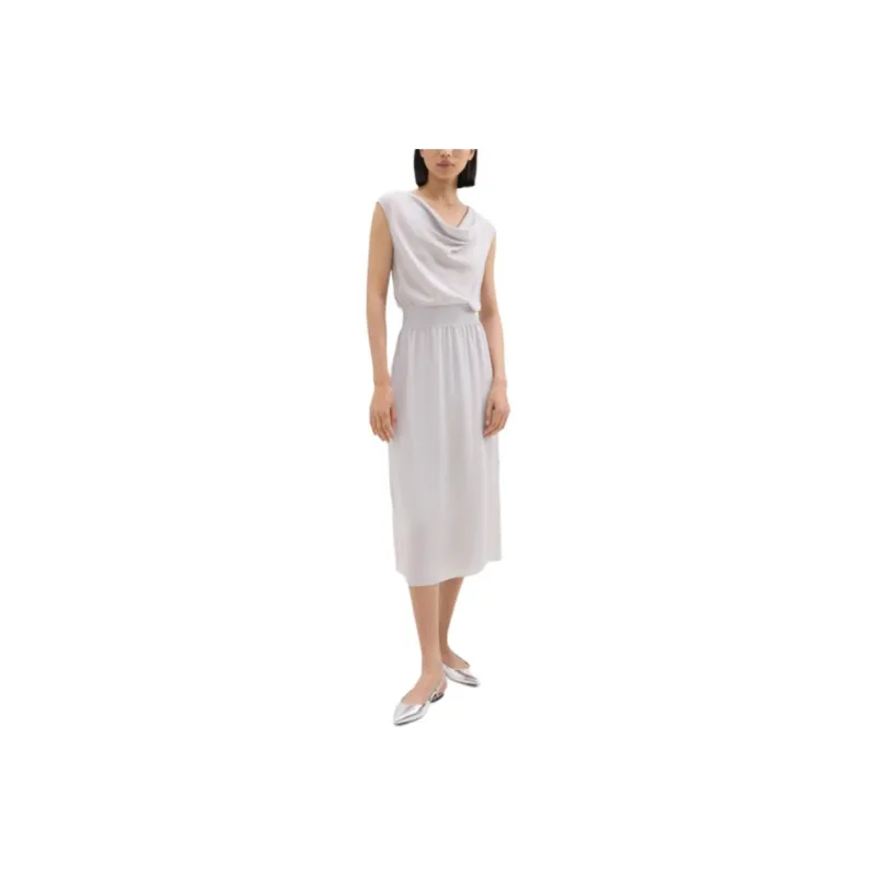 THEORY Sleeveless Dress Women's Silver White-0