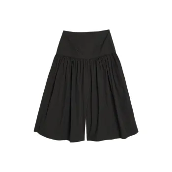 AMOMENTO Shirring Culotte Pants 'Black'