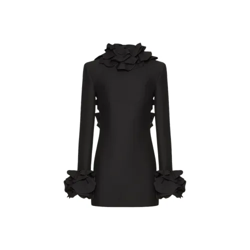 Valentino Ruffled Open Back Long Sleeved Dress