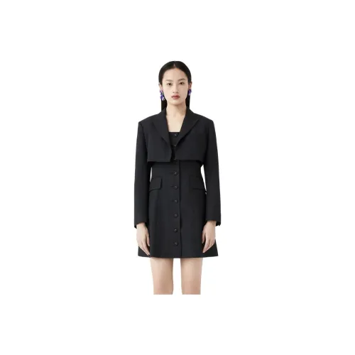 VIZAVIZA Long Sleeved Dresses Women's Bare Black