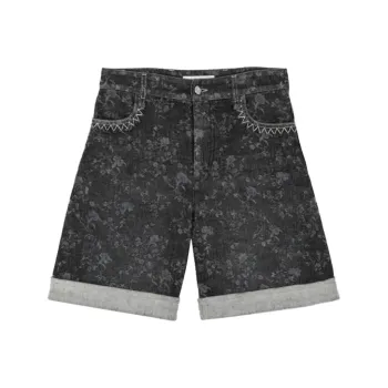 Chloé Floral Print Denim Shorts