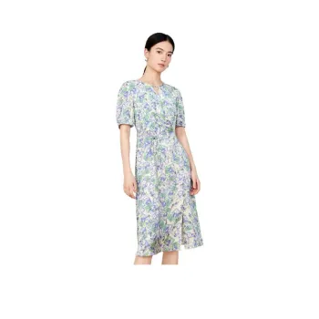 JZ Juzui Short-Sleeved Dresses Women's Pattern Green