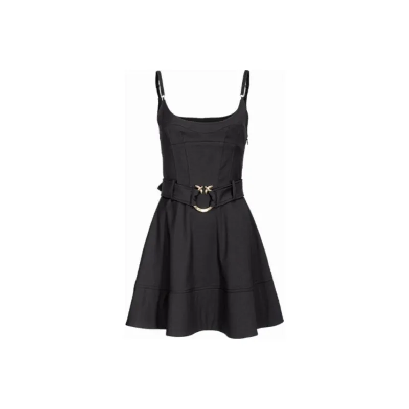 PINKO FW23 Sleeveless Dress Women's Black-0