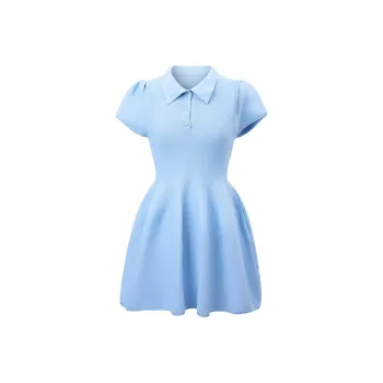 DOKZB Short Sleeved Dress Women's Blue