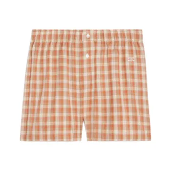 CELINE Boxer Shorts In Check Silk