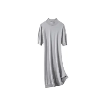 H YXIANG Short Sleeved Dresses Women's Light Gray Green