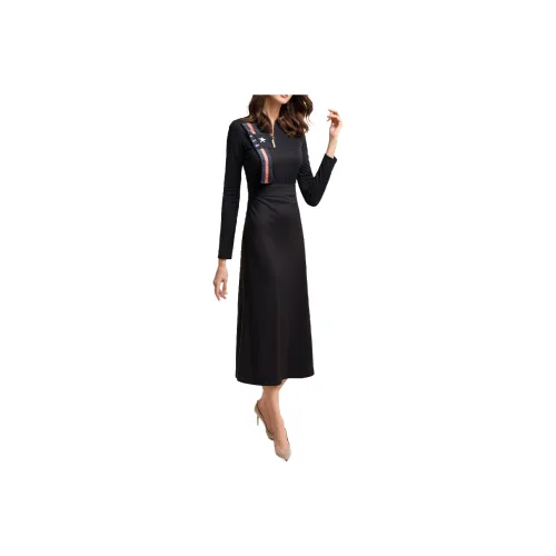 Mapping Long Sleeved Dresses Women's Image Color