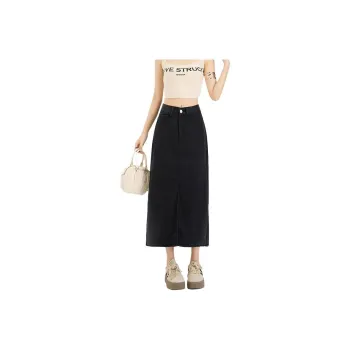 BENGEN Denim Long Skirts Women's