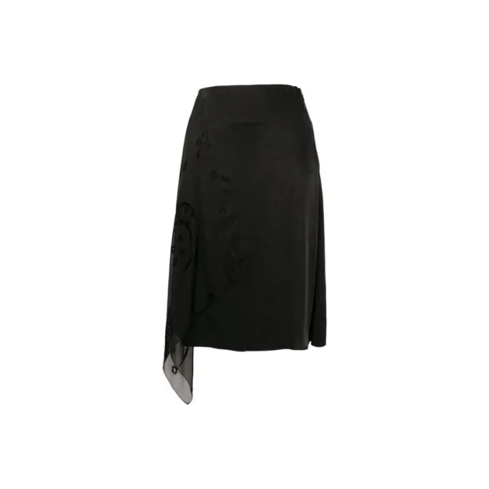 Marine Serre Casual Long Skirts Women's Black-0
