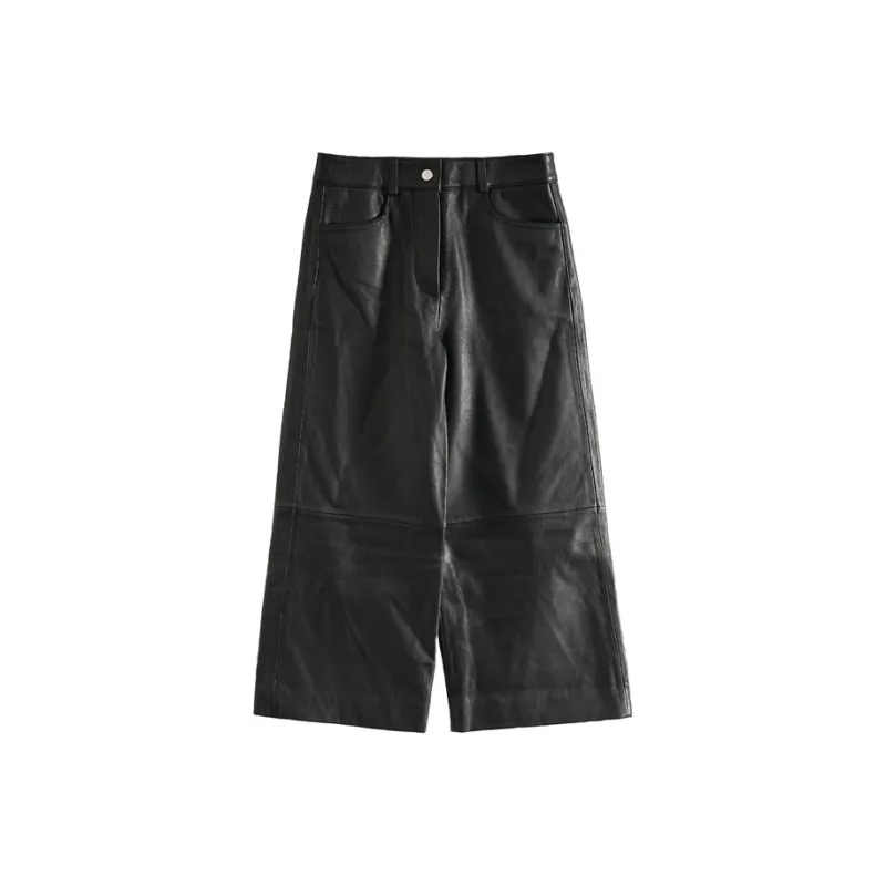 Maje Leather Pants Women's Black-0