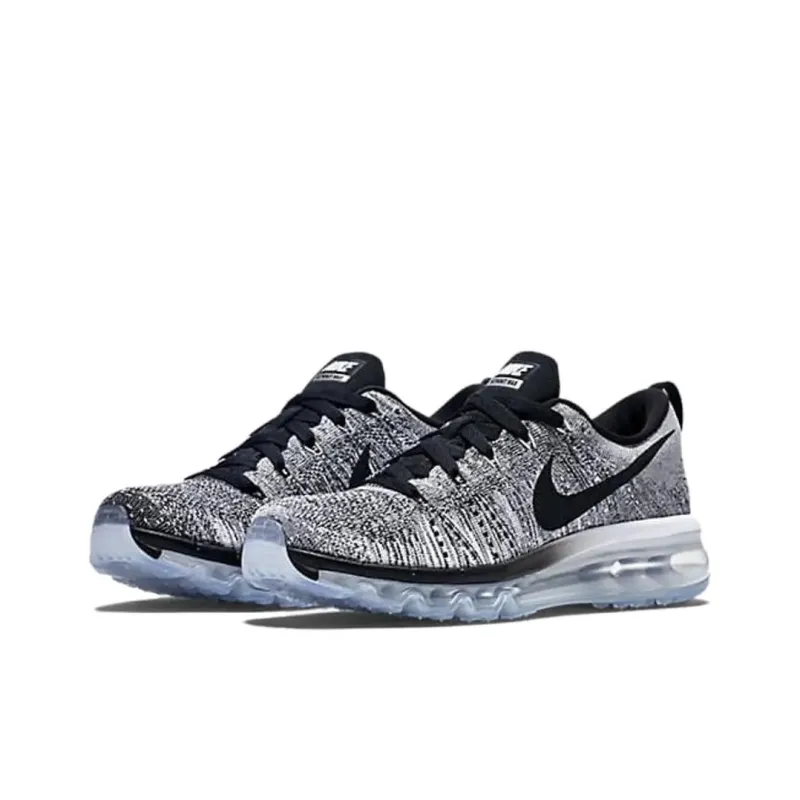 Nike Flyknit Ma Anti Slip Wear Resistant Low Top Running Shoes Unisex Gray Black-1