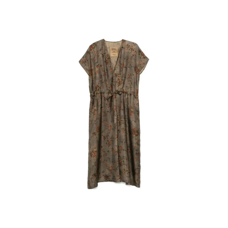 UMA WANG Floral Printed V Neck Dress-0