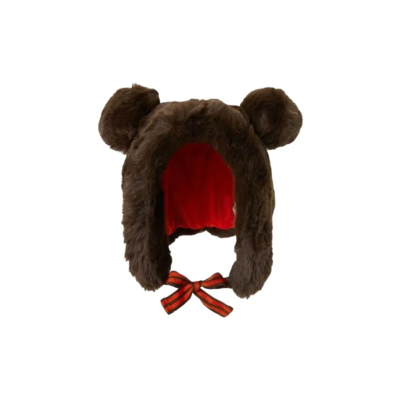 Mini Rodini Fur, Polyester Hats & Caps Kids' Brown-1