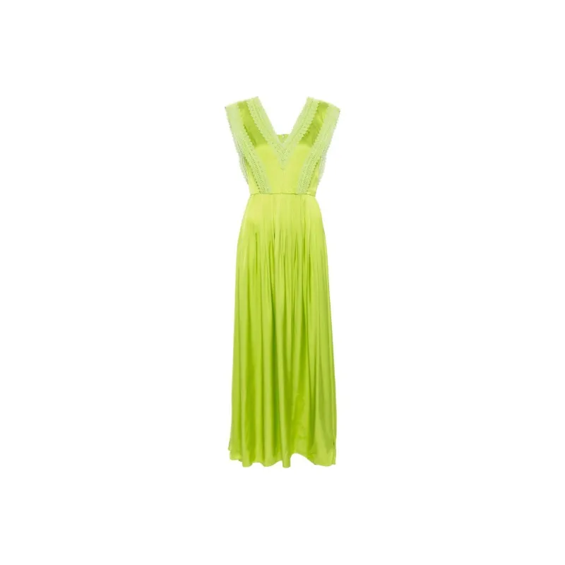 DVF Diane Von Furstenberg SS24 Sleeveless Dress Women's Apple Green-0