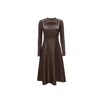 ONLY Long Sleeved Dresses Women's Dark Reddish Purple