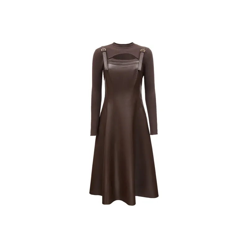 ONLY Long Sleeved Dresses Women's Dark Reddish Purple-0