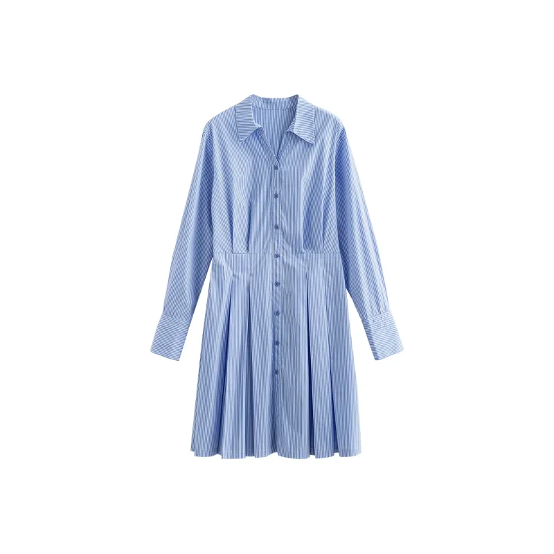 Initial Language Long Sleeved Dresses Women's-1