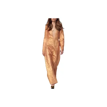 CHANEL Long-Sleeved Dresses Women's Gold