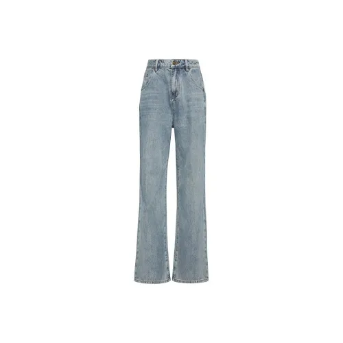 MEIYANG Jeans Women's Washed Blue