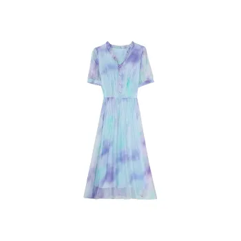 HUASJ Short Sleeved Dresses Women's Multicolor