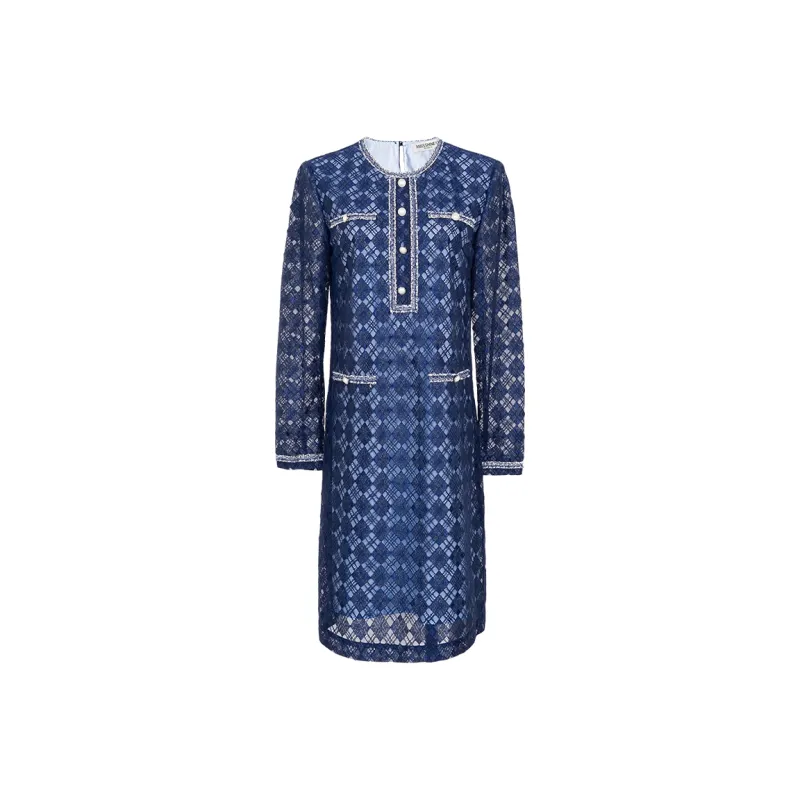 MISSSHINE Long Sleeved Dresses Women's Navy Blue-0