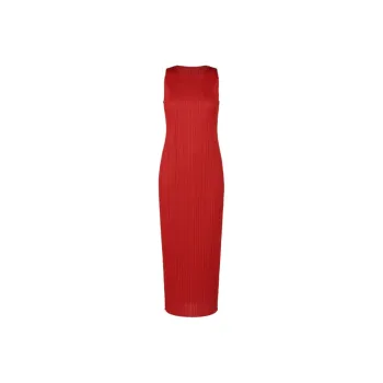 PLEATS PLEASE ISSEY MIYAKE SS24 Sleeveless Dress Women's Red