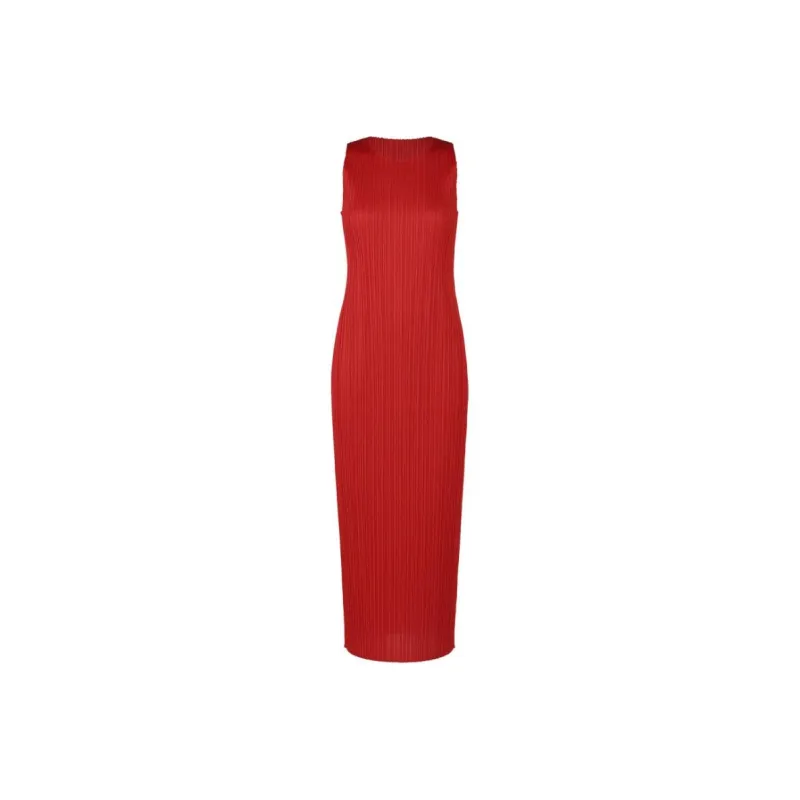 PLEATS PLEASE ISSEY MIYAKE SS24 Sleeveless Dress Women's Red-0