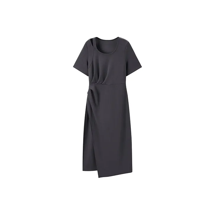 PEACEBIRD Short Sleeved Dresses Women's Gray-0