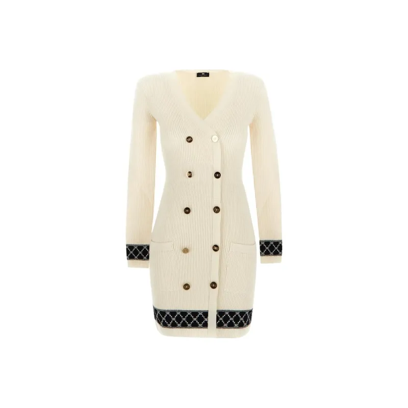 Elisabetta Franchi Long-Sleeved Dresses Women's White-0