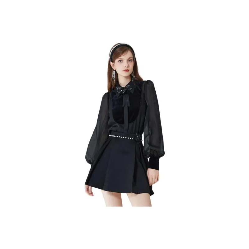 AIVEI Long Sleeved Dress Women's Black-0