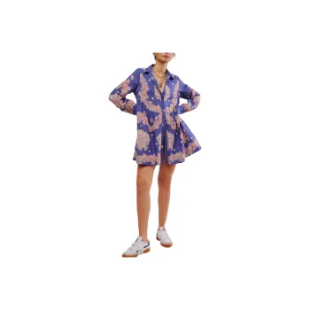 FREE PEOPLE Smell The Roses Mini Dress Long-Sleeved Dresses Women's Lake Combo
