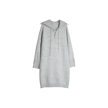 ELLE Long Sleeved Dress Women's Light Gray